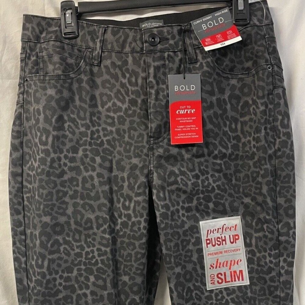 Bold Elements Womens High Rise Curvy Skinny Jean Tummy Control Stretch NWT